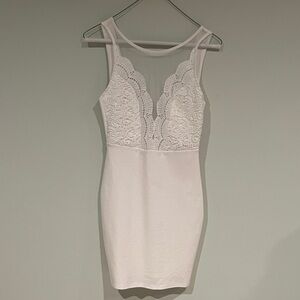 Lulu’s white lace and crochet dress